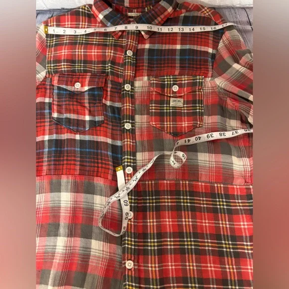 Ralph Lauren Denim & Supply Patchwork Plaid Vintage Preppy Button Front Shirt M - Picture 3 of 9